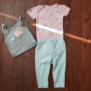 Carter's NWOT baby girls fish outfit set 🐠💗